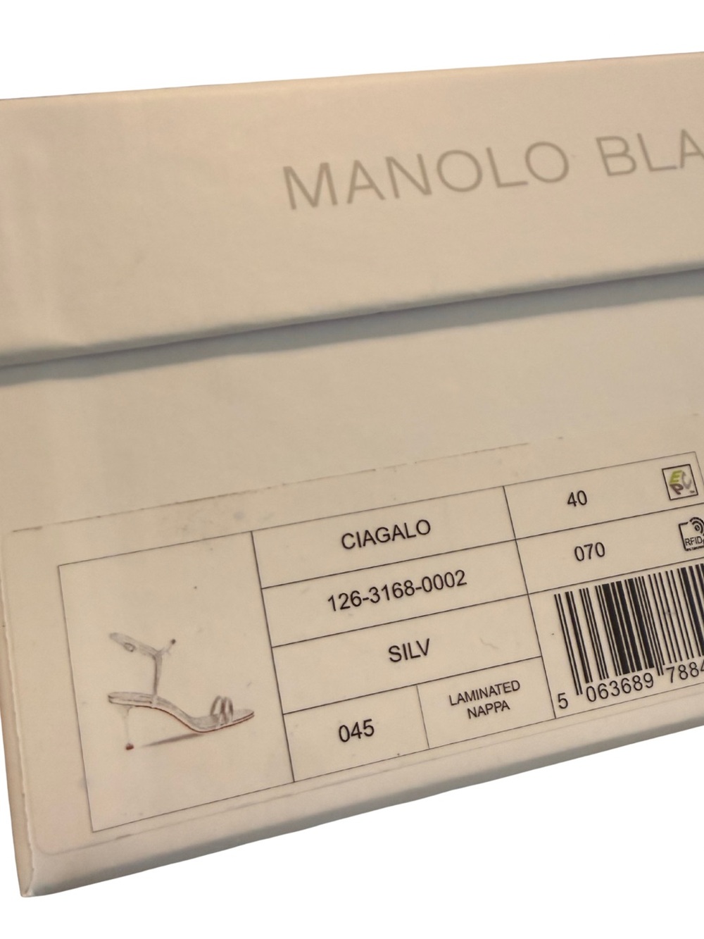 Manolo Blahnik Silver Metallic Strappy Stiletto Sandals - Picture 4 of 10